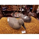 Two 19th. C. painted wooden decoy ducks.