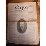 Edition of Eire - The Irish Nation Newspaper relating the execution of Liam Mellowes dated Oct