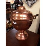 Victorian brass and copper samovar. (44 cm w x 35 cm h)