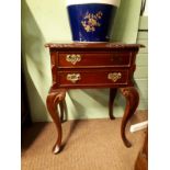 Pair of mahogany bedside lockers with two drawers. (69 cm h x 50 cm w x 36 cm d)