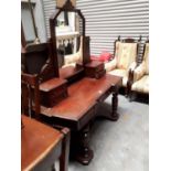 Victorian mahogany duchess dressing Table,(172 cm h x 138 cm w x 56 cm d).