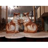 Pair of Staffordshire dogs. (23 cm h)