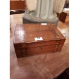 Inlaid rosewood storage box.