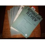 Ten volumes of The Republican Review dated from Oct 1938 to June 1939.