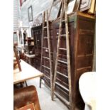 Pair of 19th. C. orchard ladders. (230 cm h)