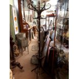 Bentwood hat and coat stand. (183 cm h).