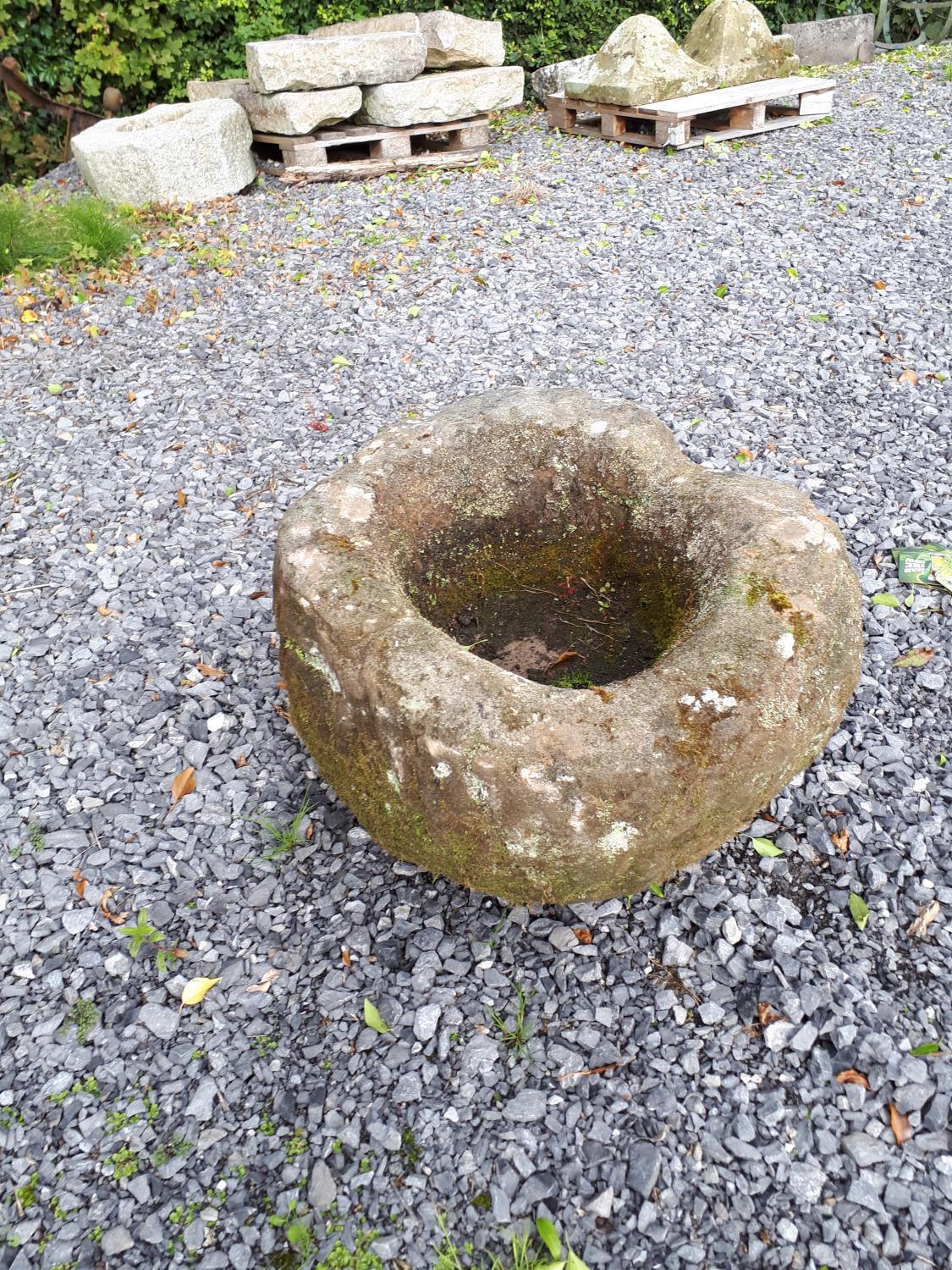 18th. C. Ulster sandstone whinstone. { 46cm H X 70cm L X 60cm W }.