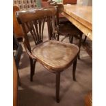 Set of six 1930's bentwood chairs.