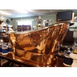 French style Copper bath. (73 cm h x 137 cm l x 71 cm w).