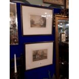 Pair of watercolours by V Merritt. Woodland Scenes (8cm h x 27 cm w).