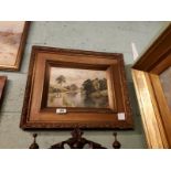 Framed Paisley Canal Scene 1878. (24 cm h x 34 cm w).