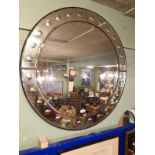 Retro bevelled edged mirror (103 cm h x 103 cm w)