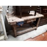 1940's carpenter's bench. (150 cm l x 80 cm h x 60 cm d).