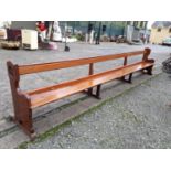 20th. C. Mahogany church pew. (472 cm L x 93 cm h).