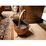 Edwardian copper and brass coal bucket.