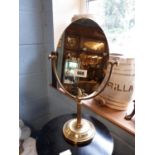 Early 20th C. brass vanity mirror. (44 cm h x 26 cm w)