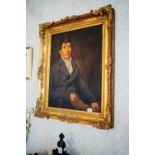 Rare 19th. C. oil on canvas Portrait of John Jameson in exceptioanl quality decorative giltwood