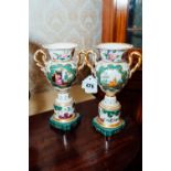 Pair of 19th. C. German porcelian vases. { 26cm H }.