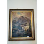 19th. C. oil on canvas Highland Cattle grazing - signed John Morris, mounted in a gilt frame. {