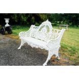 Cast iron garden bench in the Pierce of Wexford design. { 95cm H X 120cm W X 64cm D }.