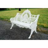 Cast iron garden bench in the Pierce of Wexford design. { 95cm H X120 cm W X 64cm D }.