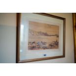 Watercolour Achill Island mounted in a gilt frame. { 46cm H X 55cm W }.