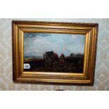 19th. C. oil on canvas - Spring Time mounted in a gilt frame. { 44cm H X 60cm W }.
