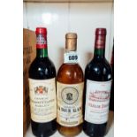 Three bottles of French wine - Chateau Malescot St. Exupéry Margaux 1982, Chateau Grand Tour Alain