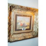 19th. C. The Drummer Boy Watercolour mounted in a gilt frame. { 36cm H X 36cm W }.