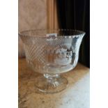 Galway crystal bowl engraved Galway Show 1990. { 22 cm H X 22cm Dia. }.