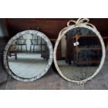 Two 19th. C. gesso and pine oval wall mirrors. { 72 cm H X 52cm W } & { 60cm H X 48cm W }.