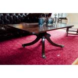 Georgian mahogany coofee table rasied on four outswept legs with brass toes. { 49cm H X 122 cm W X