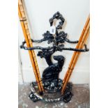 Decorative 19th. C. cast iron stick stand in the Coalbrookdale manner. { 72 cm H X 44 cm W X 24cm