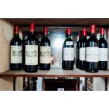 Three bootles of Chateau Carbonnieux 1995 and four bottles of Lynch Bages Pauillac 1995