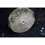 18th C. limestone quern stone. {51 cm D }.