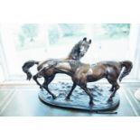 Good quality bronze model of a Mare and Stallion. { 46cm H X 74cm W X 34 cm D }.