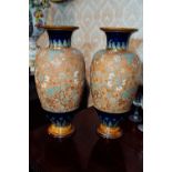 Pair of Royal Doulton vases. { 44cm H }.