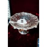 English silver tazza. Hallmarked in Chester 1909 by Sharman, Durmoth and Neill { 9cm H X 16cm