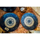 Pair of Chinese ceramic blue and white plates . { 24cm Dia. }.