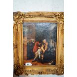 18th. C. oil on canvas The Physician mounted in a gilt frame. { 57cm H X 48cm W }.