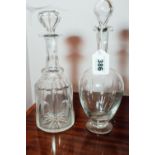 Two 19th. C. cut glass decanters.