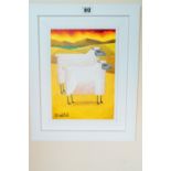 Oil on canvas Sheep - G Knuttell { Picture 34cm H X 24cm W }.