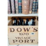 Ten bottles of Dow 1970 Vintage Port in original case.