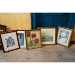 Collection of miscellanous paintings and prints - including Paul Henry and Yeats.