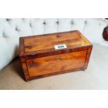 Georgian mahogany box inlaid with ebony. { 15cm H X 28 cm W X 14cm D }.