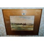 Watercolour Coach Ride John White 1906. { 46cm H X 57cm W }.