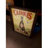 Rare Cairnes Ale Dundalk framed advertising print {58 cm H x 45 cm W}.