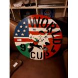 USA World Cup 1994 wooden advertising sign. {42cmH X 42 cmW }.