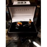 Set of Toucan cufflinks - Asprey Dublin.