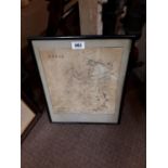 Vintage map of Achill Island mounted in a frame. { 48cmH X 38cmW }.